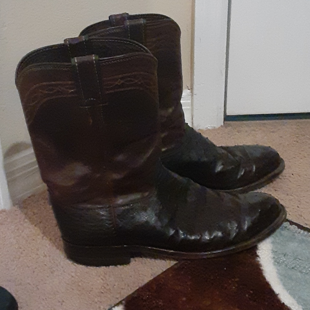 Justin quill ostrich roper boots